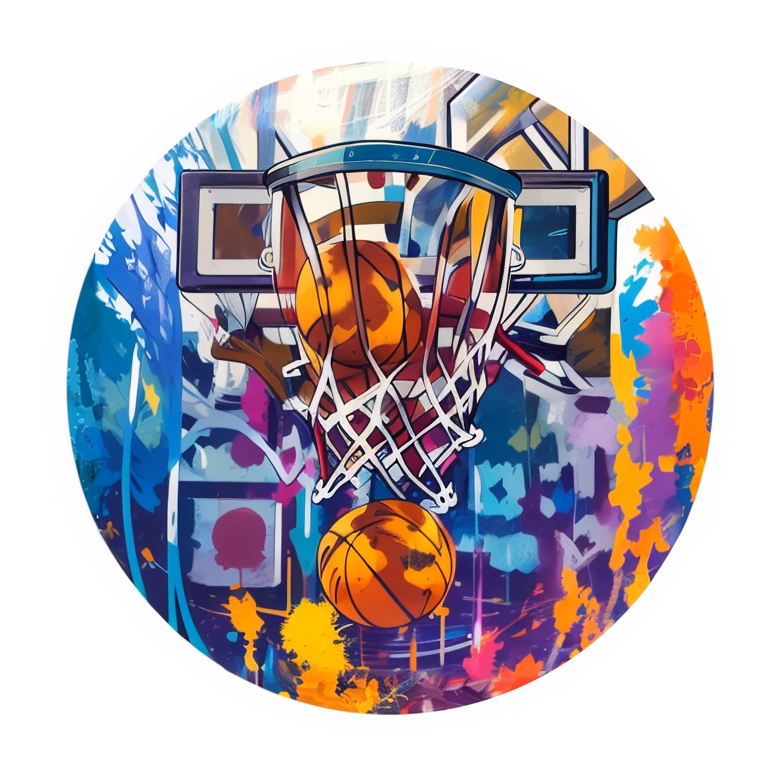 QR-код граффити с баскетбольным кольцом для стикеров — изображение 1