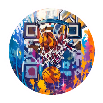 QR-код граффити с баскетбольным кольцом для стикеров — изображение 1