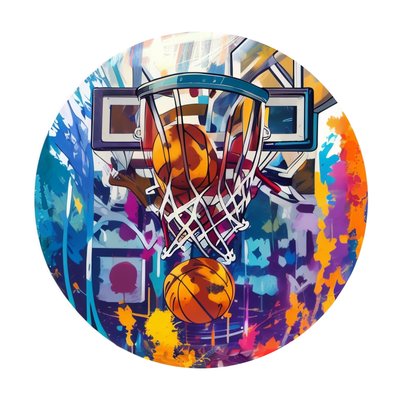 Basketball Hoop Graffiti QR Code for Stickers