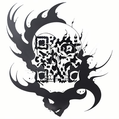 Череп в стиле татуировки: QR-код для временных тату