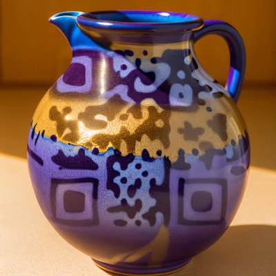 Violet Ceramic Jug Photo QR Code Art — image 1