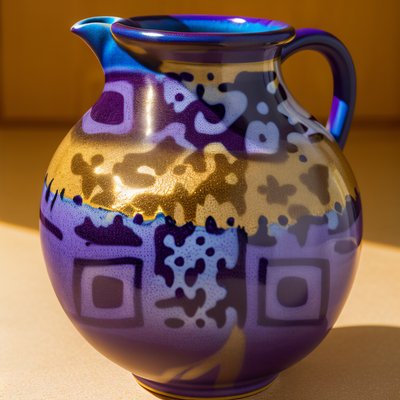 Violet Ceramic Jug Photo QR Code Art