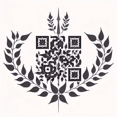 Dagger and Laurel Leaves Tattoo QR Code for Temporary Tattoos — image 1