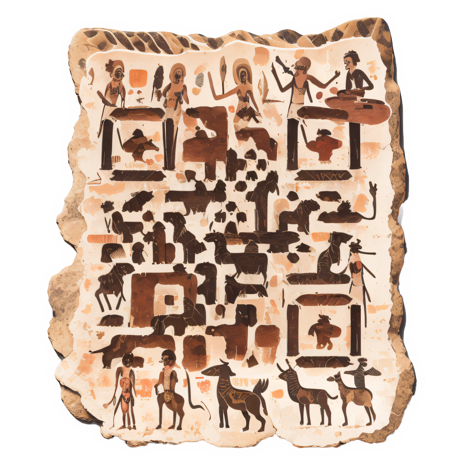 Наскальная живопись с фигурами племени: QR-код для наклеек — изображение 1