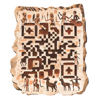 Наскальная живопись с фигурами племени: QR-код для наклеек — изображение 1