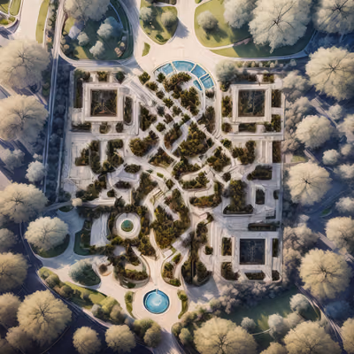 Aerial Park Garden Photorealistic QR Code Art — image 1