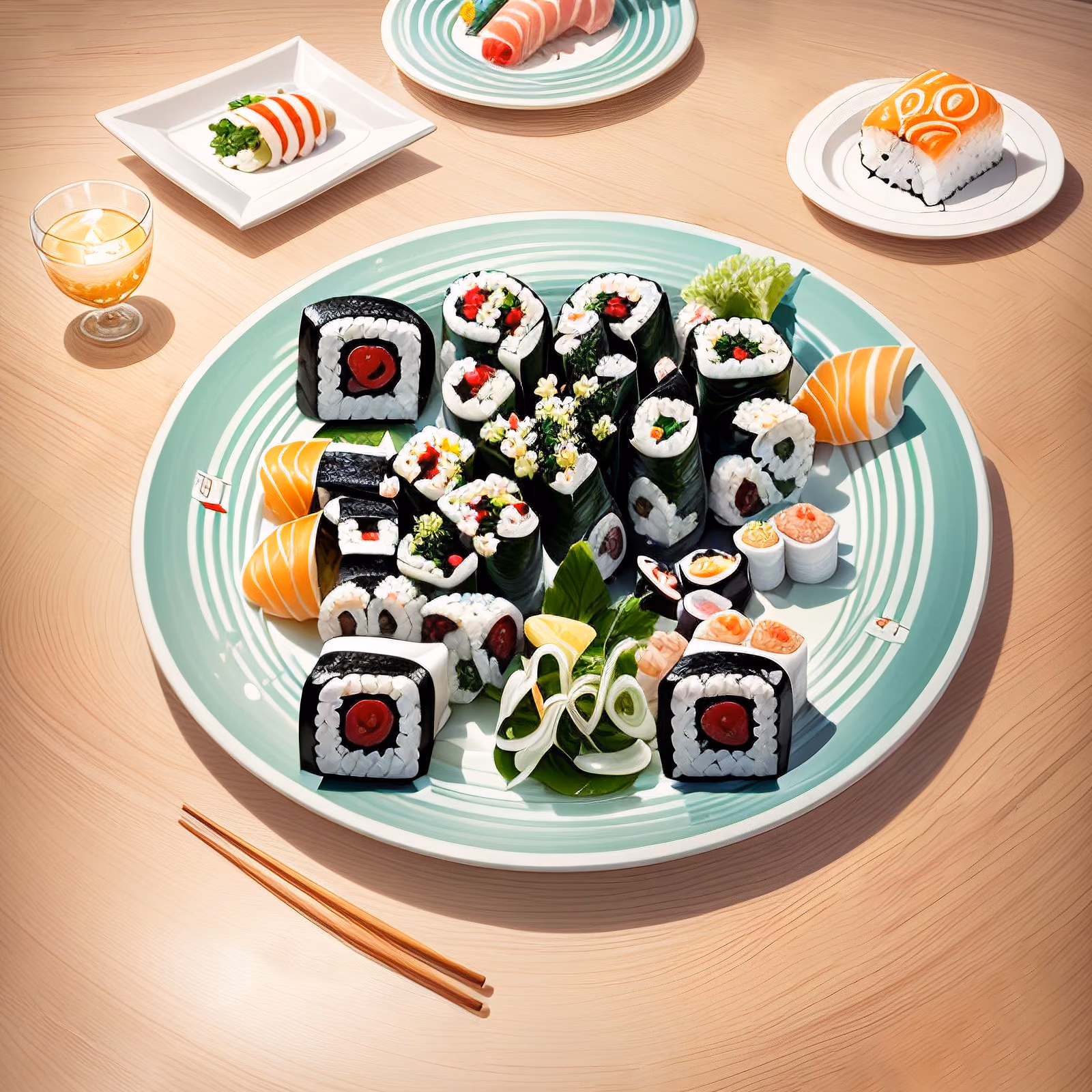Sushi Platter Illustration QR Code for Restaurant Menus — image 1