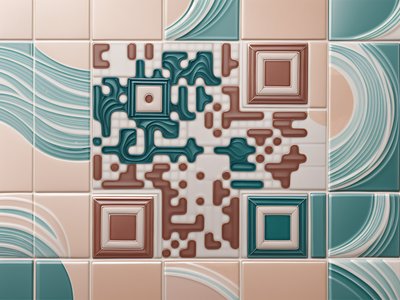 Wave Pattern Ceramic Tile QR Code Art