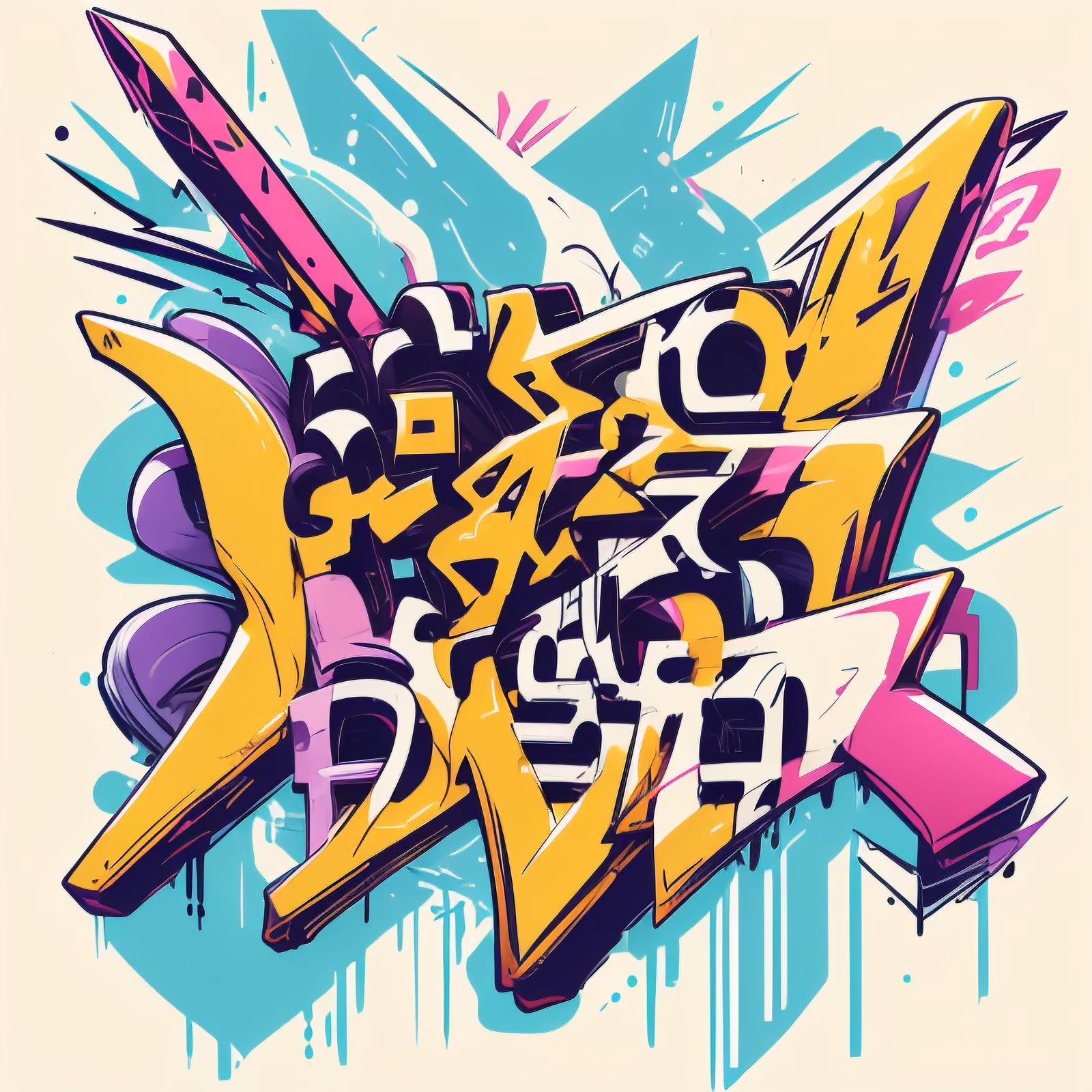 Wildstyle Graffiti Lettering QR Code for Apparel — image 1