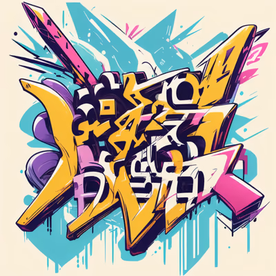 Wildstyle Graffiti Lettering QR Code for Apparel — image 1