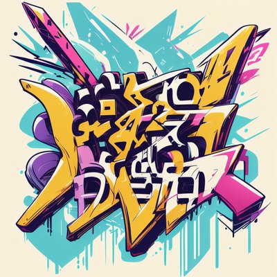 Wildstyle Graffiti Lettering QR Code for Apparel