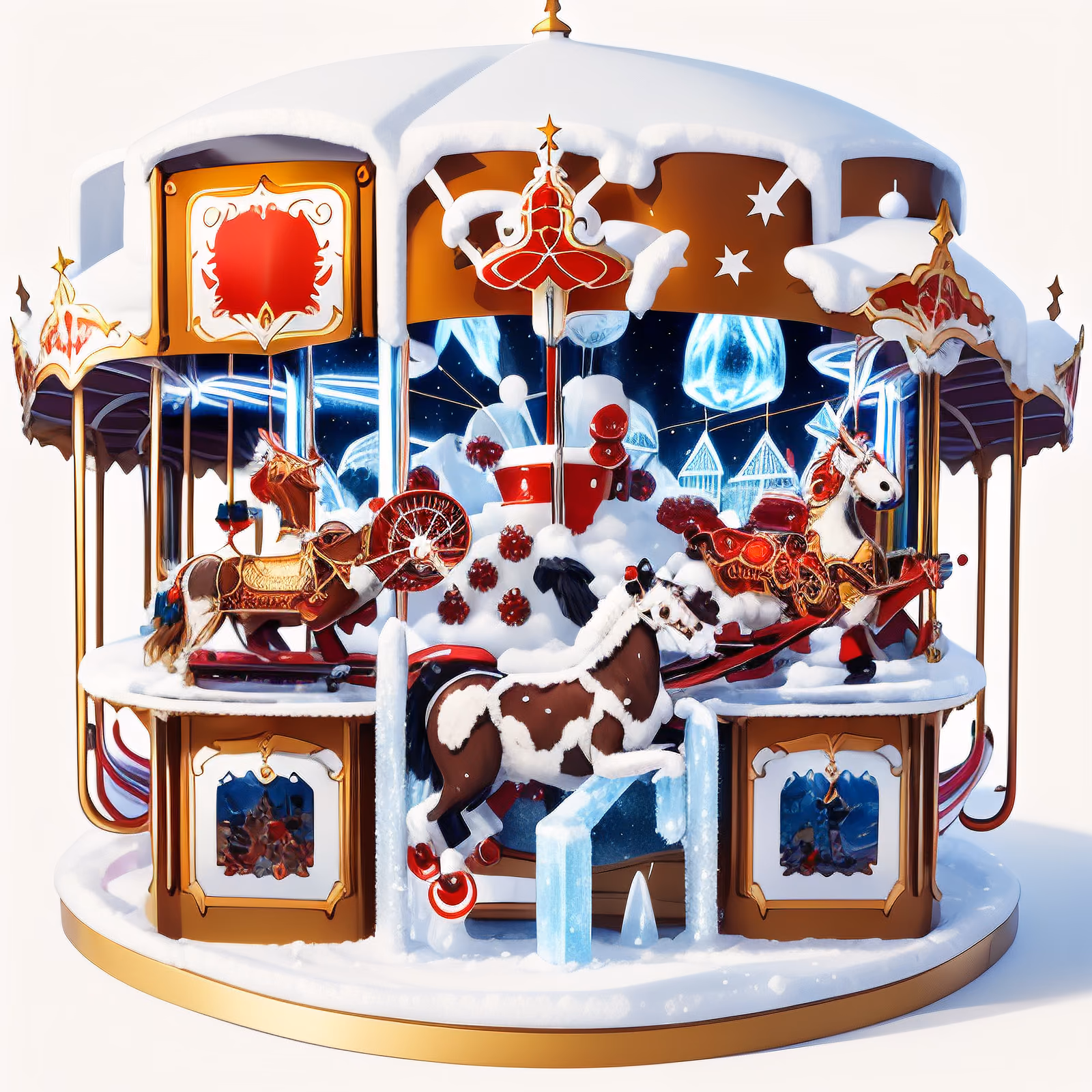 Icy Winter Carousel Fantasy QR Code for Greeting Cards — image 1