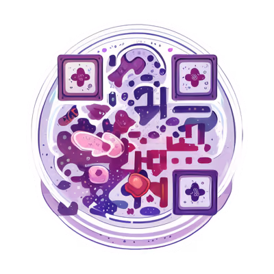 Чашка Петри с микробами: векторный QR-код для стикеров — изображение 1
