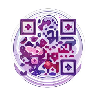 Petri Dish Microbes Vector QR Code for Stickers