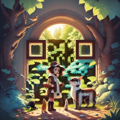Girl and Forest Animals Storybook QR Code for Book Covers