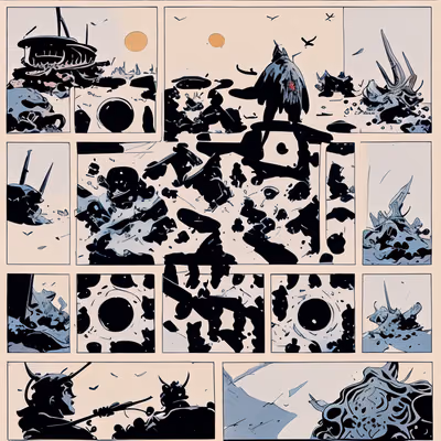 Comic Panel Wasteland Ink QR Code for Posters — image 1
