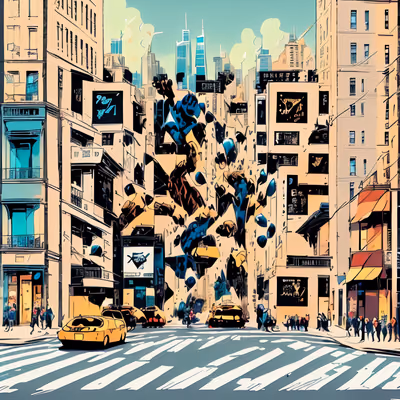 Comic Panel City Street QR Code for Posters — image 1