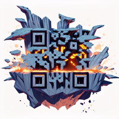 Парящий лавовый остров, игровая графика: QR-код для стикеров — изображение 1