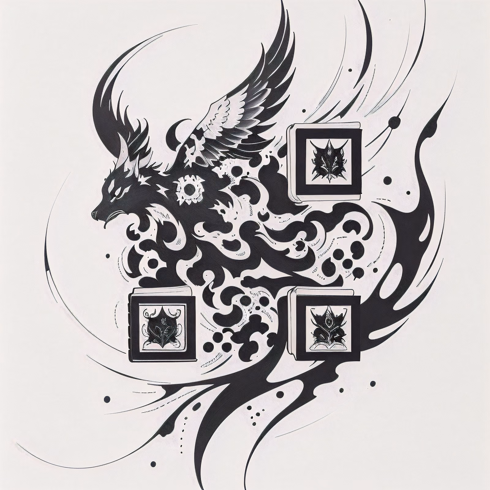 Winged Beast Ink Tattoo QR Code for Temporary Tattoos — image 1