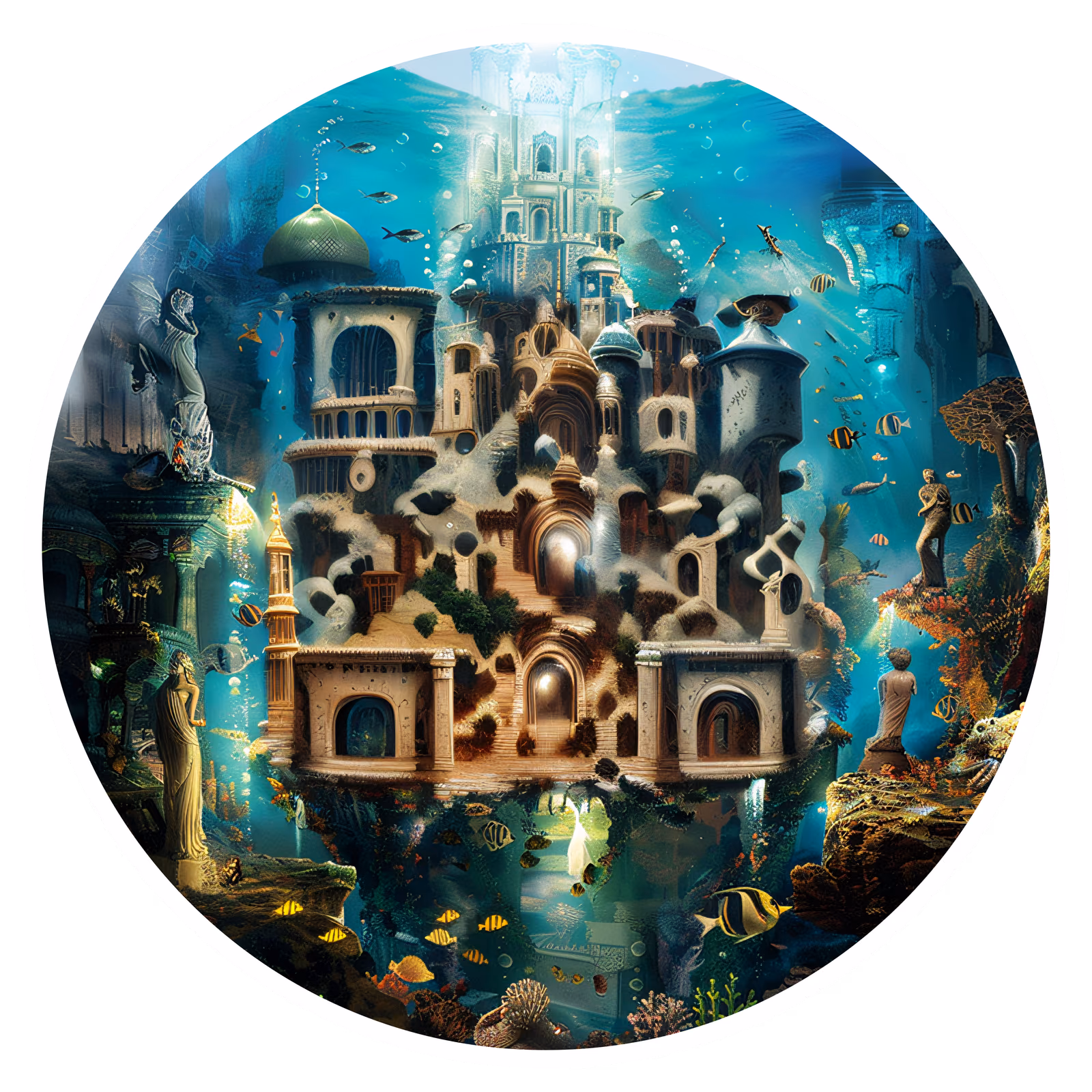 Underwater Palace Fantasy QR Code for Stickers — image 1