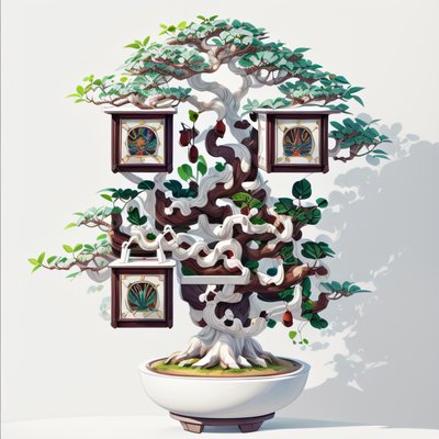 Bonsai Tree 3D Game Art QR Code Art