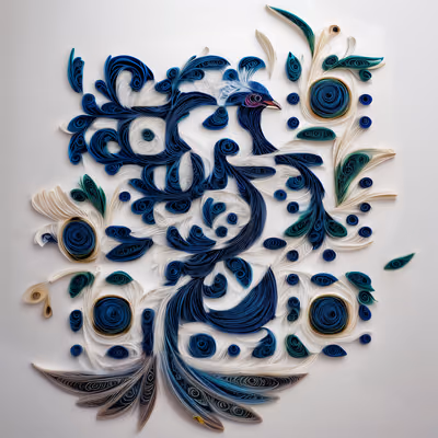 Peacock Paper Quilling QR Code Art — image 1