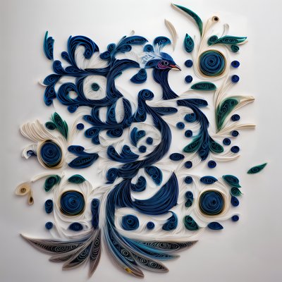 Peacock Paper Quilling QR Code Art