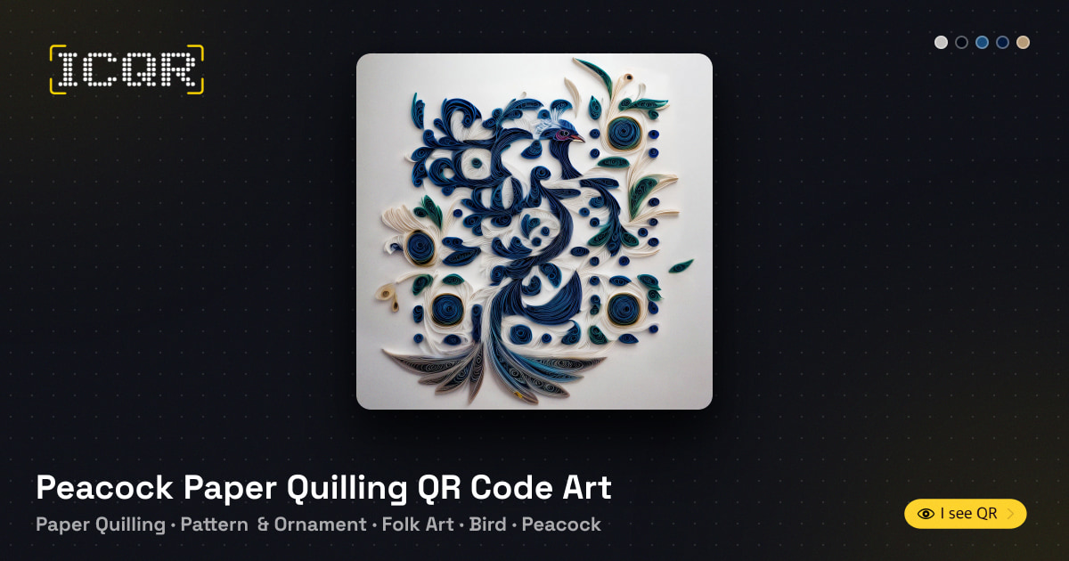 Peacock Paper Quilling QR Code Art • ICQR