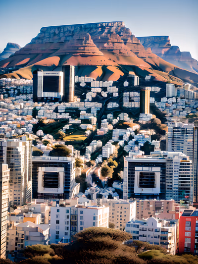 Cape Town Table Mountain Cityscape QR Code for Posters — image 1