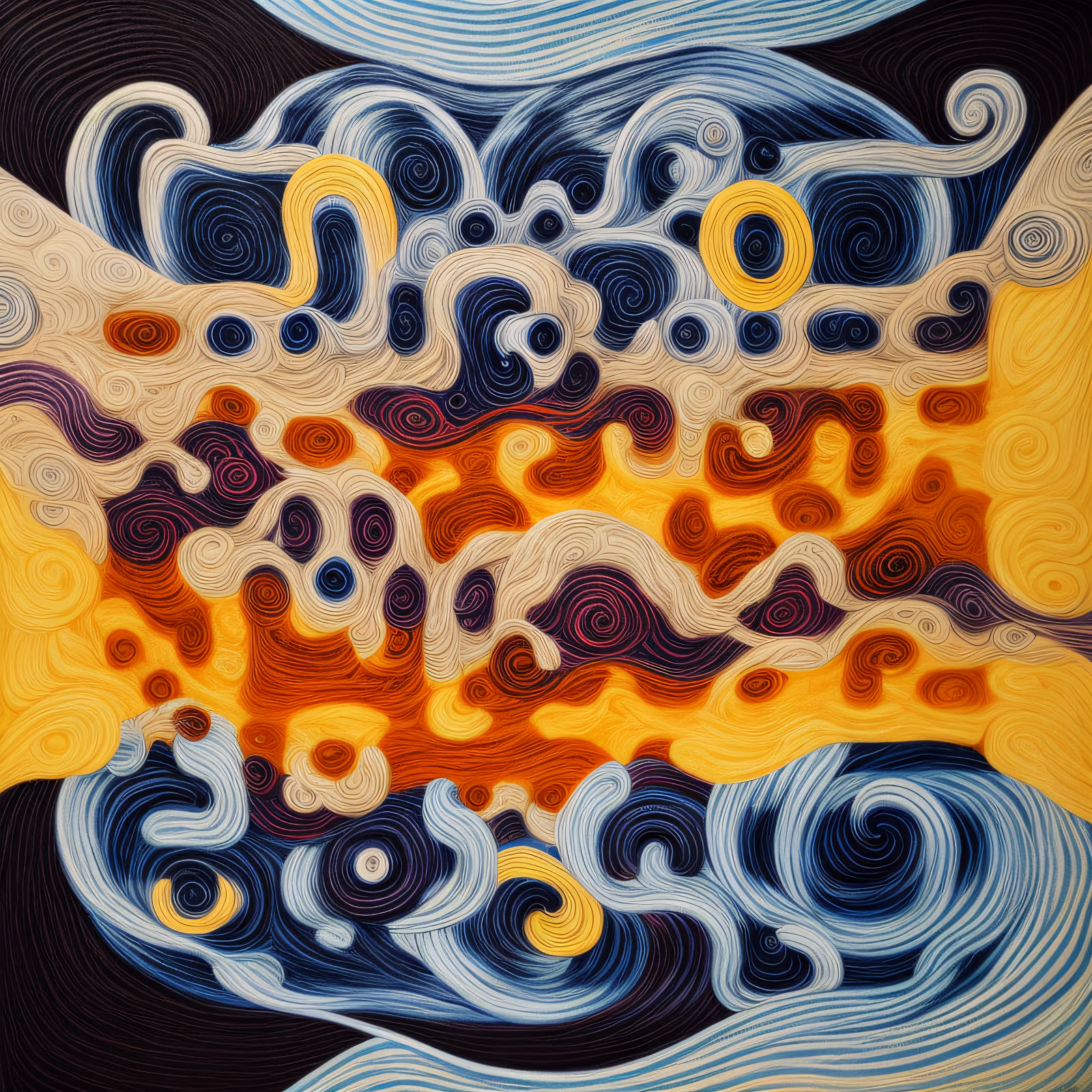 Swirling Wave Tapestry Abstract QR Code Art — image 1