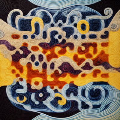 Swirling Wave Tapestry Abstract QR Code Art