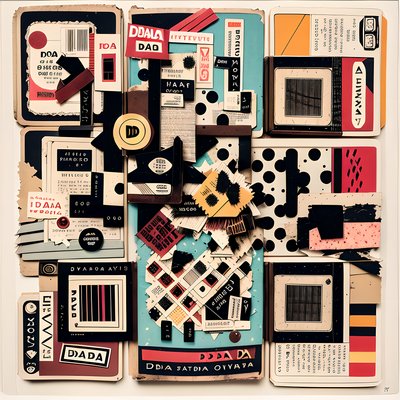 Torn Matchbox Label Dada Collage QR Code for Posters