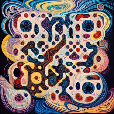 Swirling Psychedelic Whorls QR Code for Posters — image 1