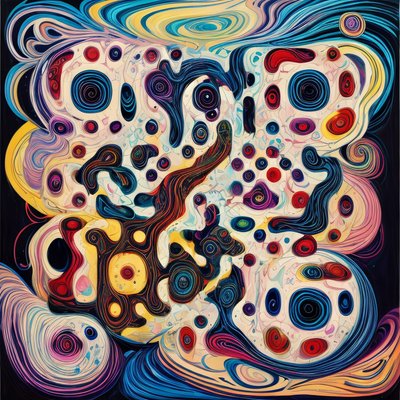 Swirling Psychedelic Whorls QR Code for Posters