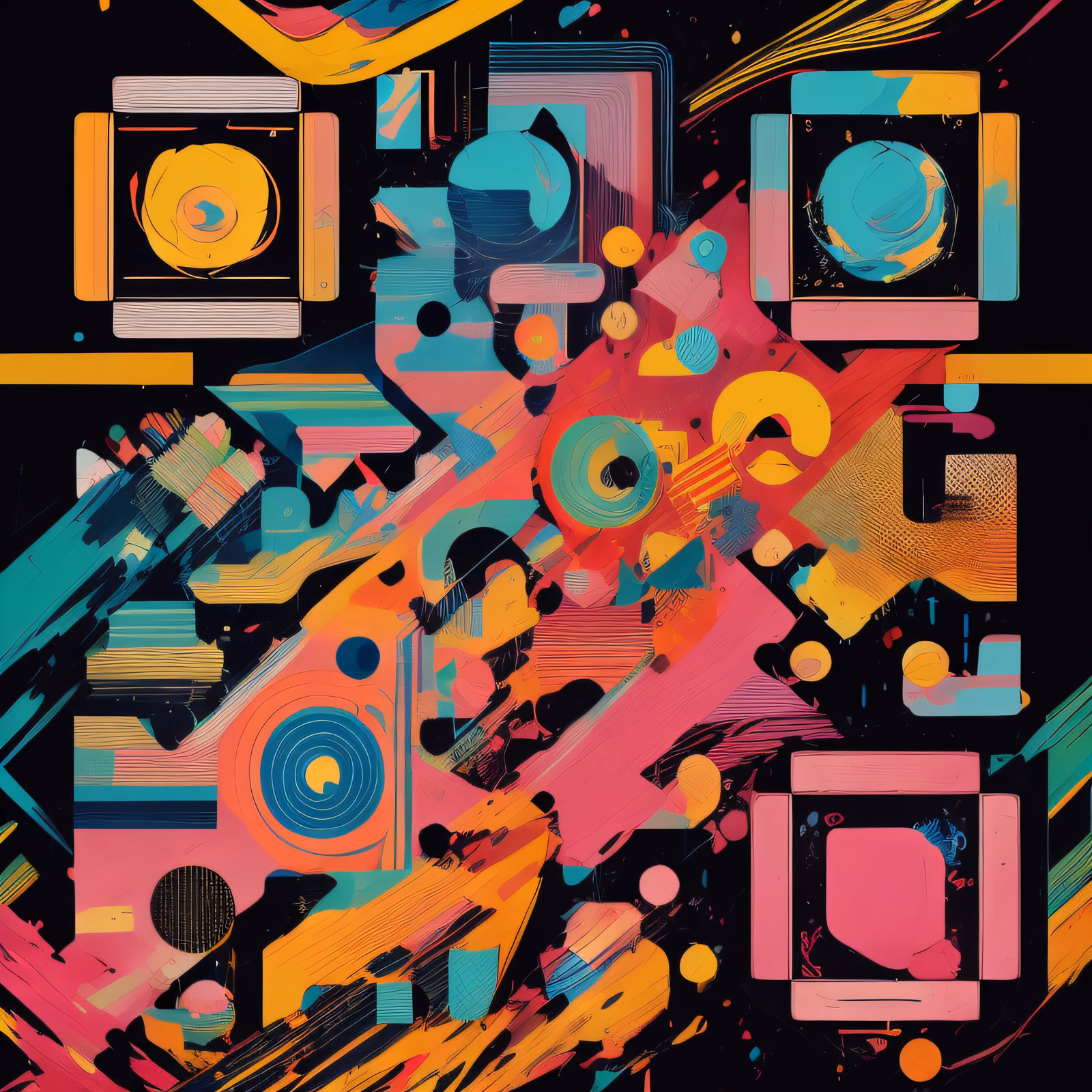 Colorful Abstract Pop Art Geometric QR Code for Posters — image 1