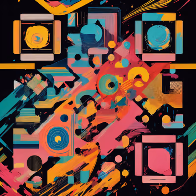 Colorful Abstract Pop Art Geometric QR Code for Posters — image 1