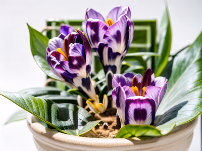 Purple Crocus Planter Photo QR Code Art — image 1