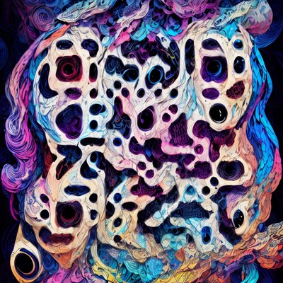 Psychedelic Swirling Abstract QR Code for Posters