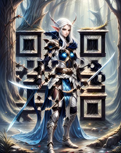 Elf Warrior Forest Fantasy QR Code for Posters