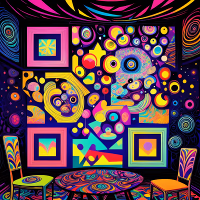 Psychedelic Room Interior QR Code for Posters — image 1