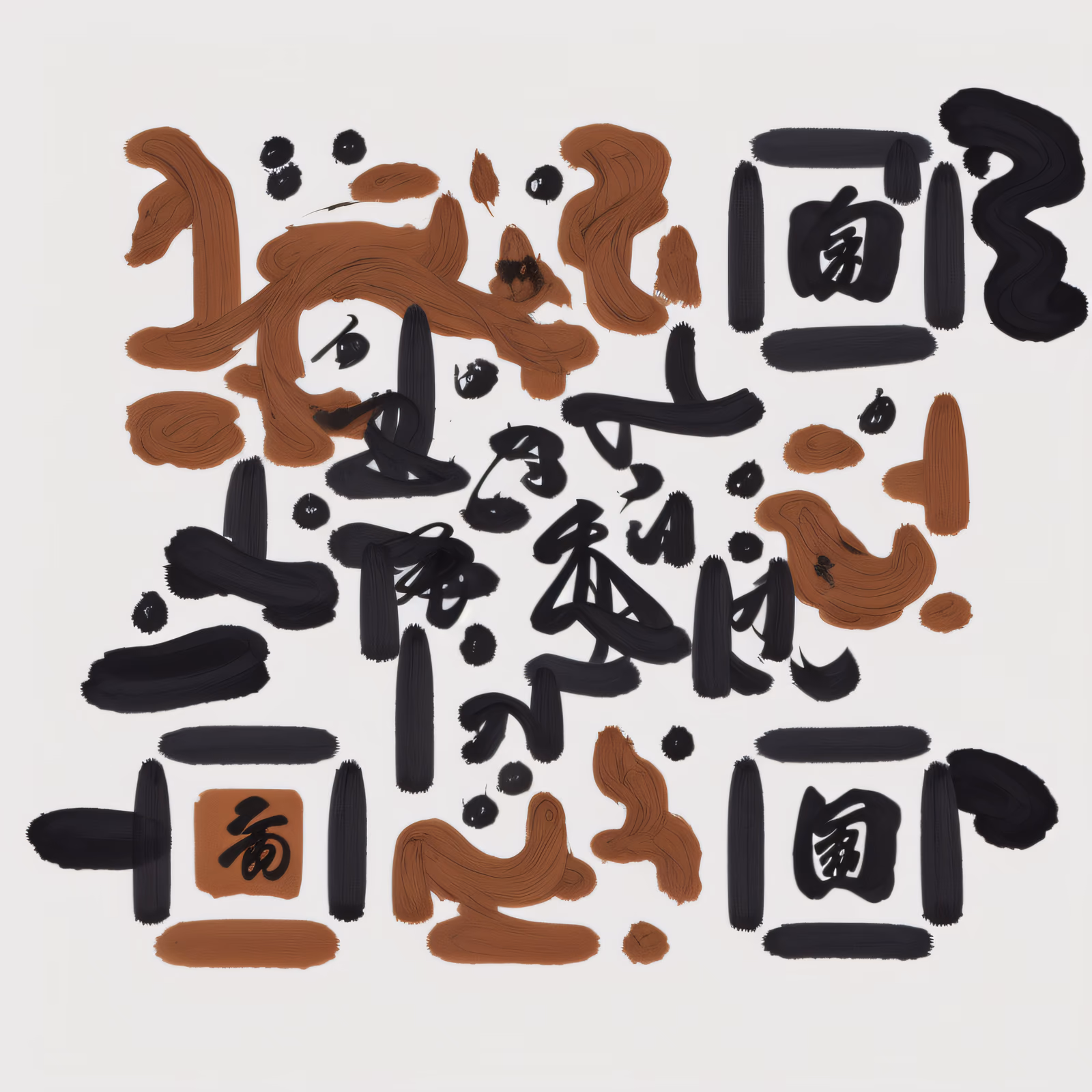 Sumi-e Calligraphy Brushstroke QR Code Art — image 1