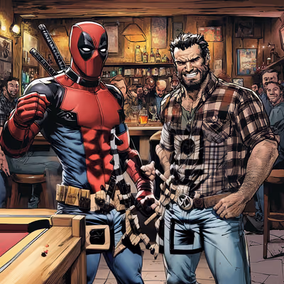 Masked Hero Bar Brawl Comic QR Code for Posters — image 1