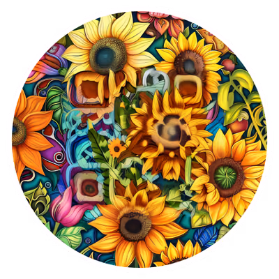 Sunflower Field Vector Illustration QR Code for Stickers — image 1