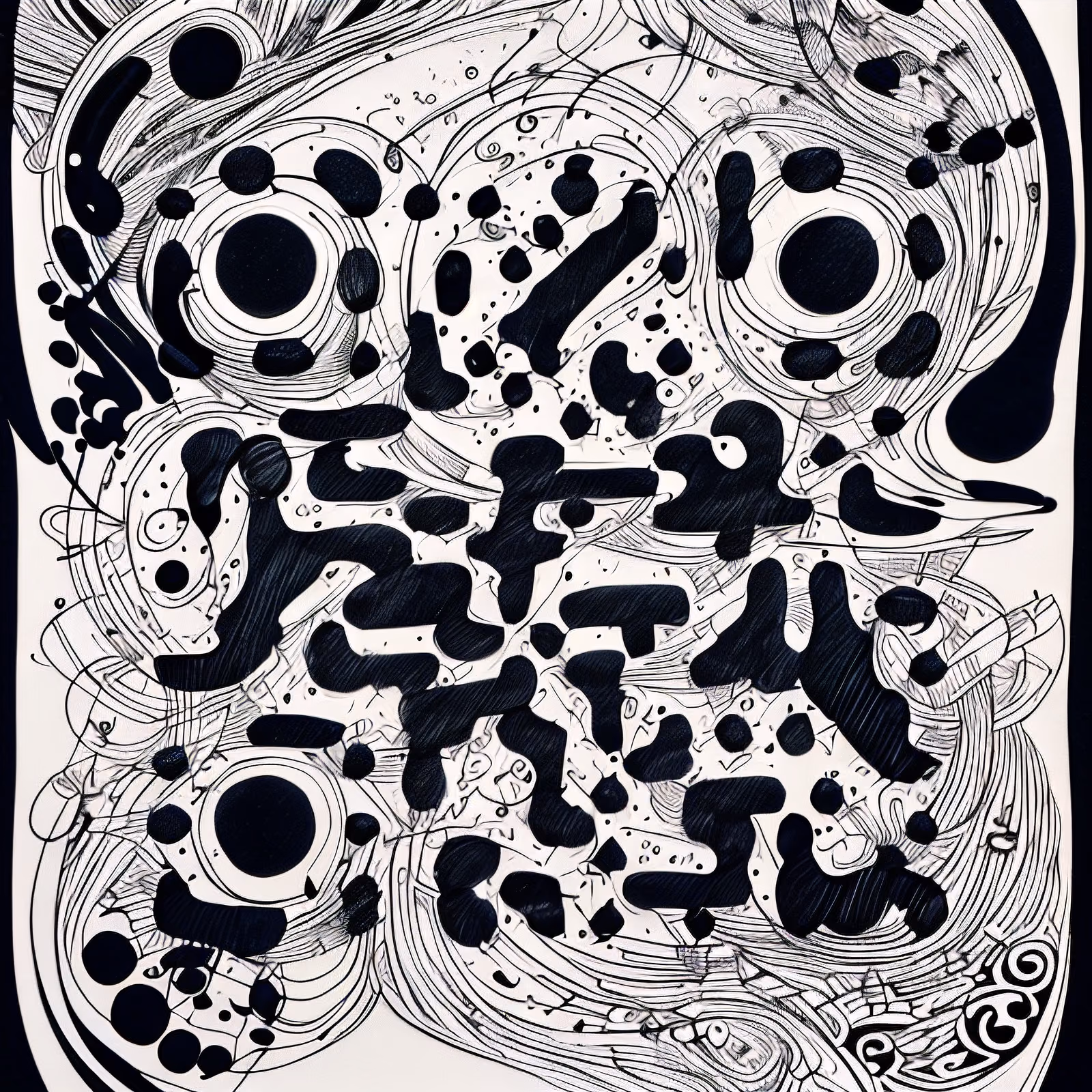 Abstract Ink Swirl Zentangle QR Code Art — image 1