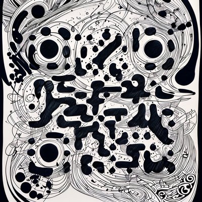 Abstract Ink Swirl Zentangle QR Code Art