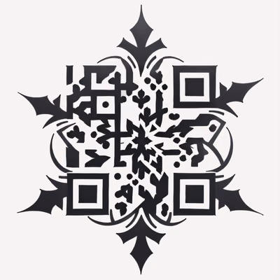 QR-код с тату-орнаментом снежинки для временных татуировок — изображение 1