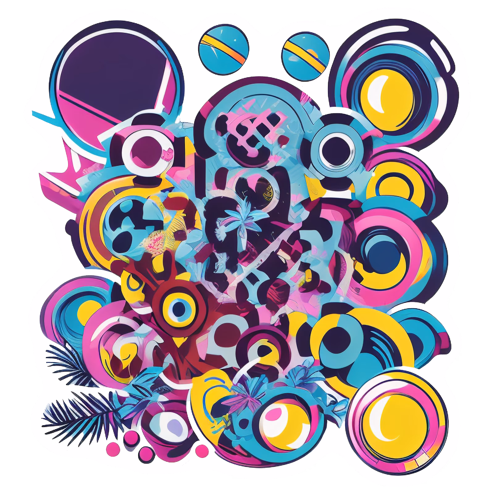 Colorful Circle Cluster Vector QR Code for Stickers — image 1