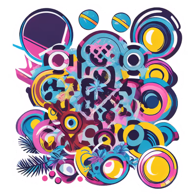 Colorful Circle Cluster Vector QR Code for Stickers — image 1