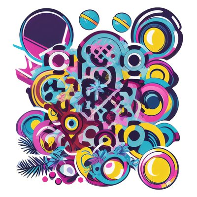 Colorful Circle Cluster Vector QR Code for Stickers