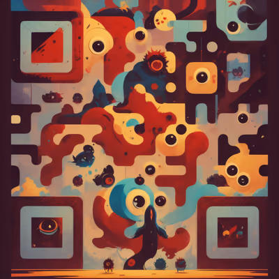 Eyeball Monsters Abstract QR Code for Posters — image 1